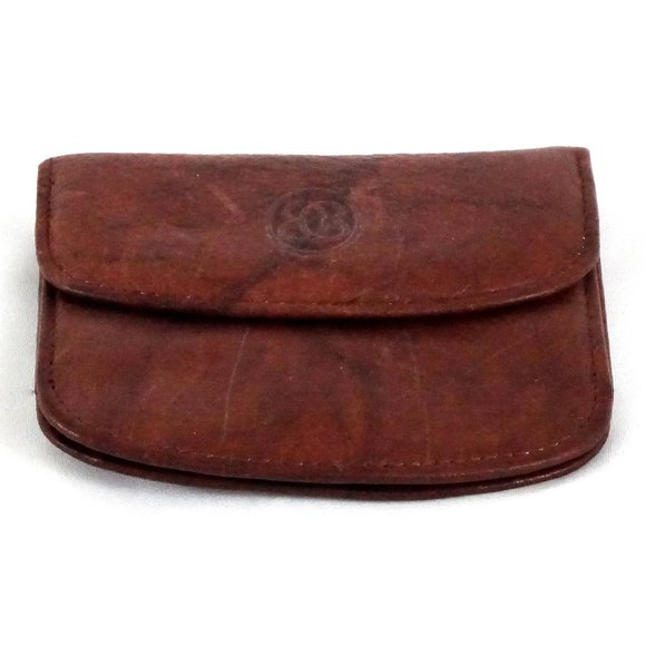 Buxton Wallet, Brown Leather Coin Purse, Small Bill Holder, Marbled Look Finish, - Picture 3 of 10